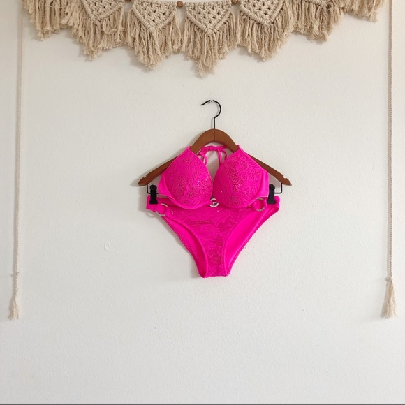 PINK Victoria's Secret Other - SOLD Victoria’s Secret PINK Hot Pink Bikini Set